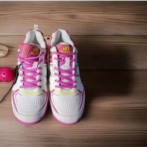 ACACIA DINKSHOT Pink Pickleball Shoes, men Size 9.Acacia White and Pink Sneakers